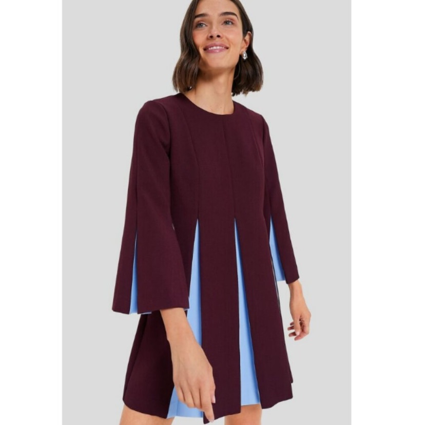 Tuckernuck Burgundy And Light Blue Mini Dress